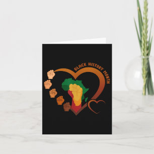 Cartão Fist Black History Month Melanin Heart Power Black