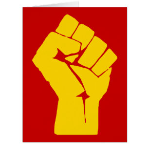 Cartão Fist, Rebelde, Riot, Resistência, Estilo Comunista
