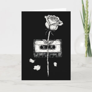 Cartão Fita Cassete Vintage Rosa Em Flor Estética
