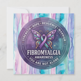 Cartão Fita de Borboleta de Conscientização da Fibromialg