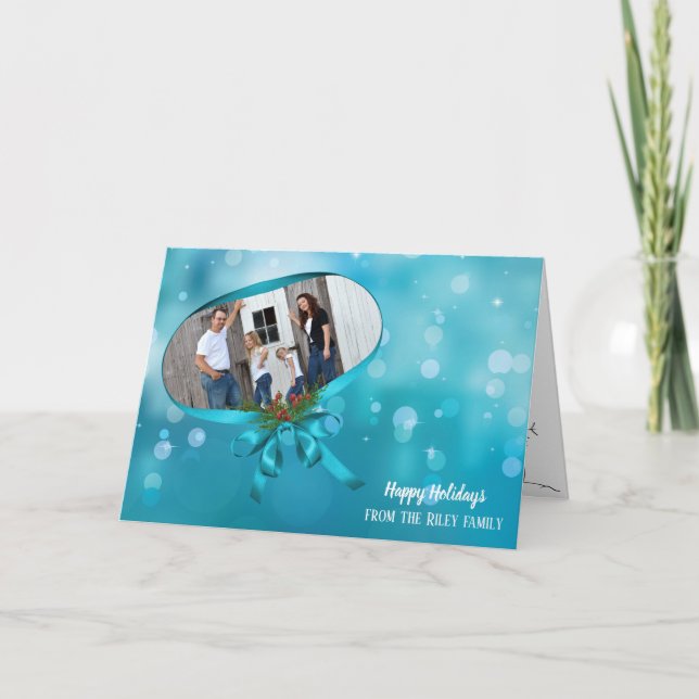 Cartão Fita de natal com arco (Frente)