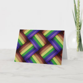 Cartão Fita-Orgulho gay Rainbow Ribbon, LGBT, entrelaçada