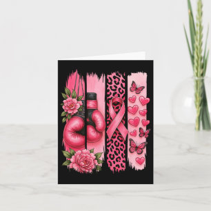 Cartão Fita Rosa Boxas Luvas Leopardo Cancer Aw