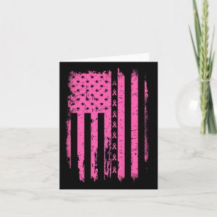 Cartão Fita Rosa Brisa Americana Flag Usa Bream Cancer Aw