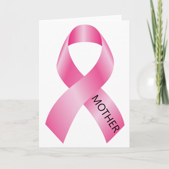 Cartão Fita Rosa de Consciência do Cancer da Mama Mãe (Frente)