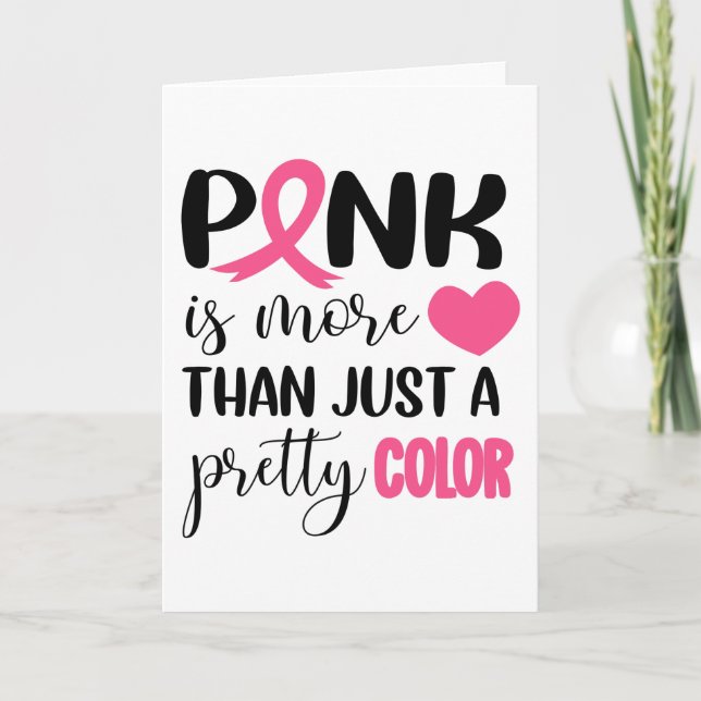 Cartão Fita rosa de sensibilização do Cancer (Frente)