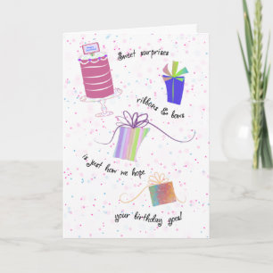 Cartão Fitas e Arcos Feliz 80 de Aniversário Saudação