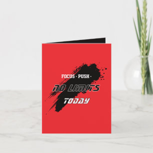 Cartão Fitness Motivacional Aniversário Vermelho