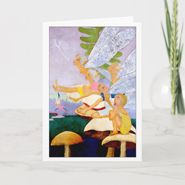 Cartão "Five on Mushrooms" Blank Greeting Card (Frente)