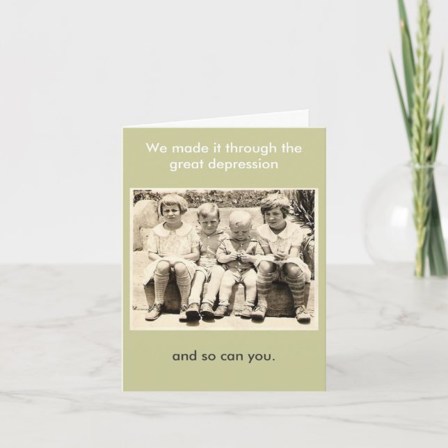 Cartão Fizemo-lo através da depressão do excelente (Frente)