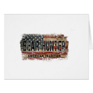 Cartão Flag Bear Hunter americano