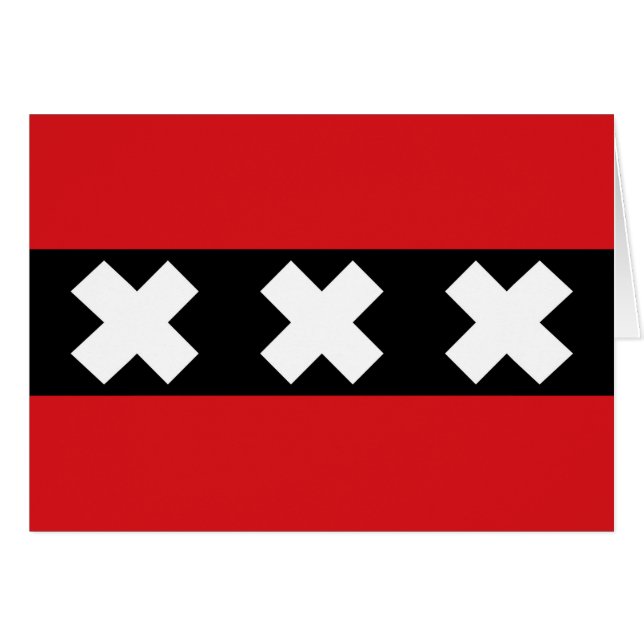 Cartão Flag of Amsterdam (Frente Horizontal)