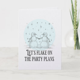 Cartão Flake on party plans snowman funny romantic card