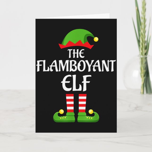 Cartão Flamboyant Elf Family Matching Group Christmas  (Frente)