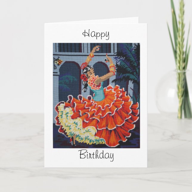 Cartão Flamenco Dancer  Happy Birthday Card (Frente)