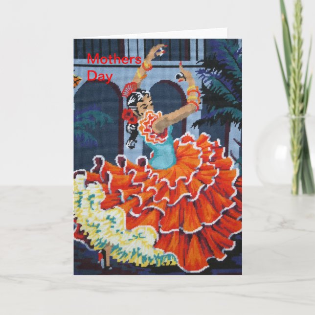 Cartão Flamenco Dancer Mother Day Card (Frente)