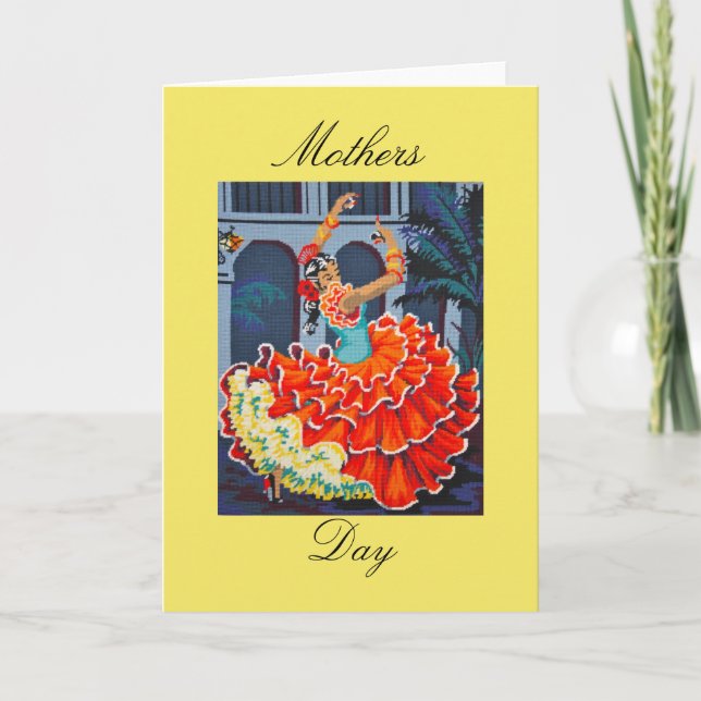 Cartão Flamenco Dancer Mothers Day Card (Frente)