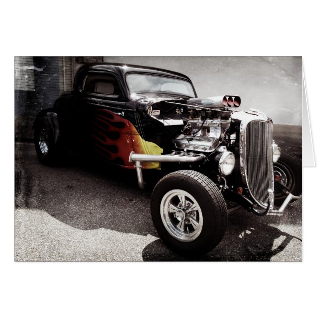 Cartão Flames Hot Rod (Frente Horizontal)