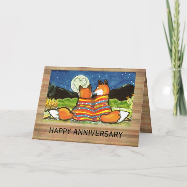 Cartão "Flamin' Love" Raposa Vermelha Raposa Romântica Ca (Frente)