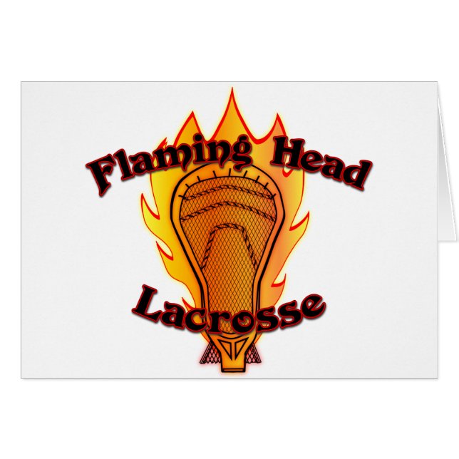 Cartão Flaming Head Lacrosse (Frente Horizontal)