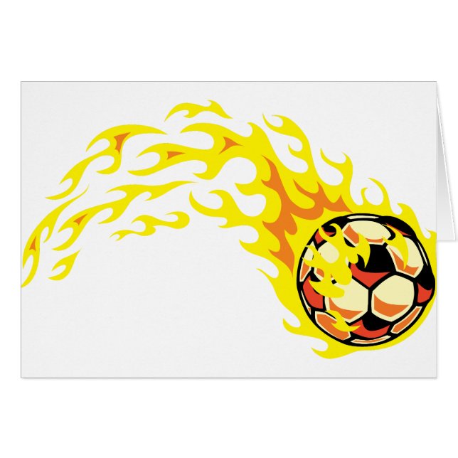 Cartão Flaming' Soccer Ball (Frente Horizontal)