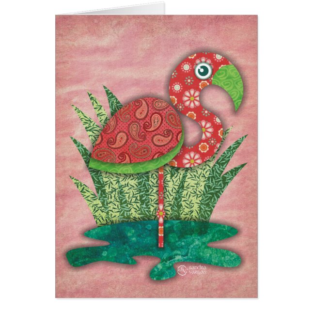 Cartão flamingo (Frente)