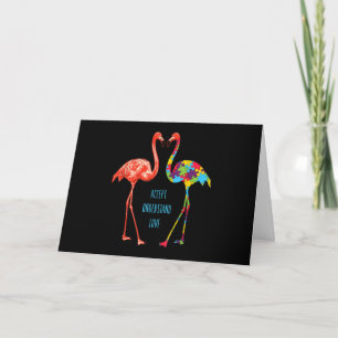 Cartão Flamingo Accept Understand Love Autism Flamingo