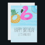 Cartão Flamingo Aquarela Amigo Aniversário Piscina Tropic<br><div class="desc">Compre Cartões de Saudação Fofo,  Ousado e Fresco Criados por Dream Big Digital Design</div>