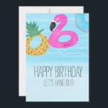 Cartão Flamingo Aquarela Amigo Aniversário Piscina Tropic<br><div class="desc">Compre Cartões de Saudação Fofo,  Ousado e Fresco Criados por Dream Big Digital Design</div>