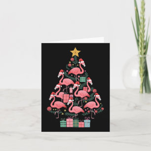 Cartão Flamingo Árvore de Natal