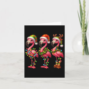 Cartão Flamingo Christmas Sarcastic Xmas Lights Flamingo