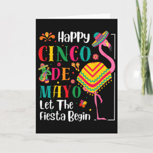 Cartão Flamingo Cinco De Mayo Festa Mexicana Para Homens