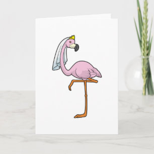 Cartão Flamingo como noiva no casamento com Veil