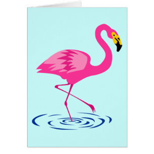 Cartão Flamingo cor-de-rosa