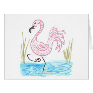 Cartão Flamingo cor-de-rosa #13 por EelKat Wendy C Allen