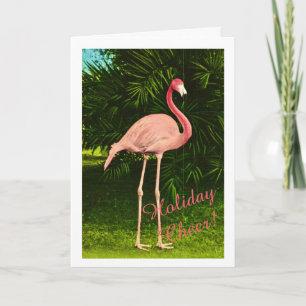 Cartão Flamingo de Feriado