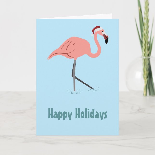 Cartão Flamingo de Natal  (Frente)