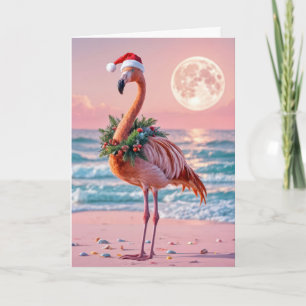 Cartão Flamingo De Natal Com Feriado
