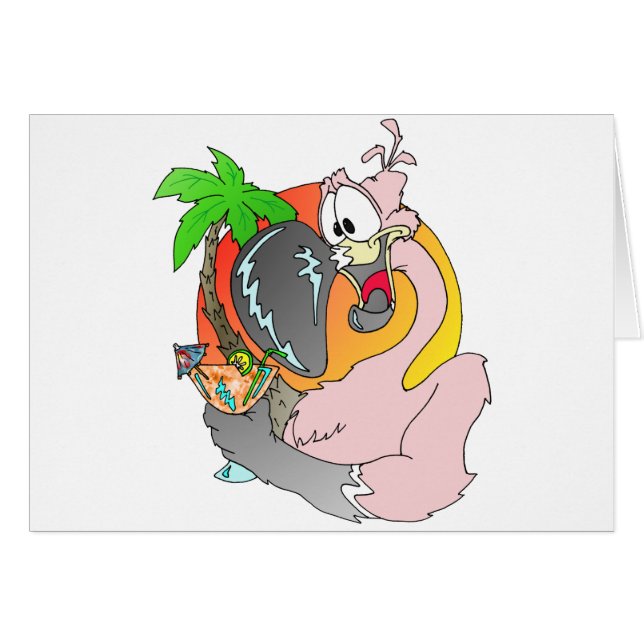 Cartão Flamingo Drink (Frente Horizontal)