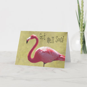 Cartão Flamingo Get Well Soon Card