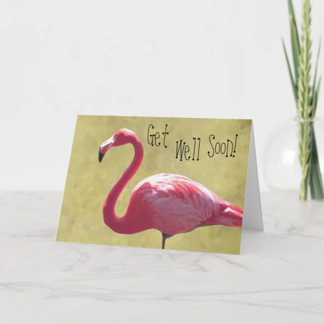 Cartão Flamingo Get Well Soon Card (Frente)