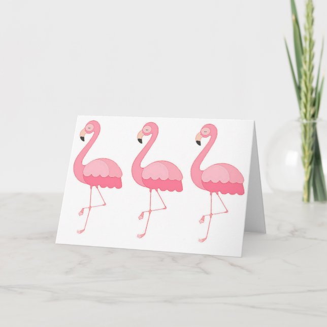 Cartão Flamingo Greeting Card (Frente)