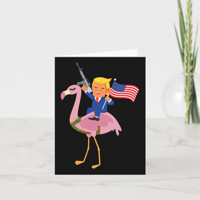 Cartão Flamingo Gun Merica 2020 Eleição Republicana da Ma (Frente)