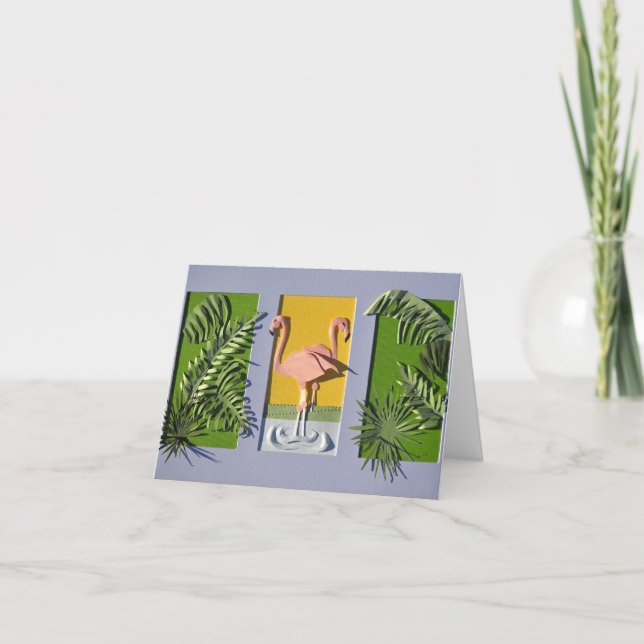 Cartão Flamingo Note Card (Frente)
