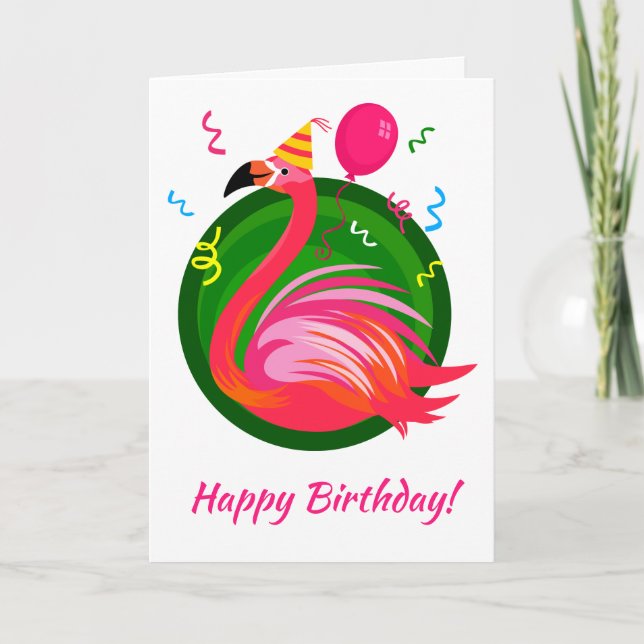 Cartão Flamingo Party Illustration Card (Frente)