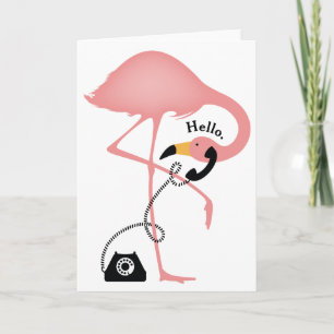 Cartão Flamingo Phonecall Greeting Card