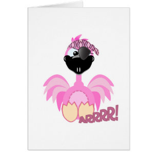 Cartão Flamingo, pirata de Cute Goofkins