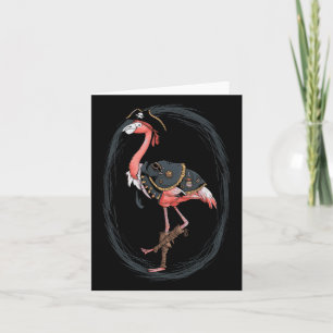 Cartão Flamingo Pirate Dia de as Bruxas engraçado Ideia