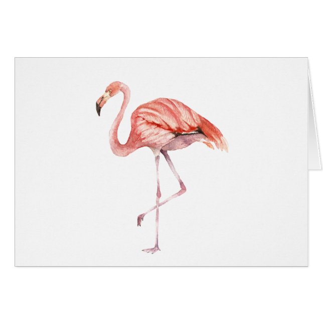 Cartão Flamingo Rosa (Frente Horizontal)