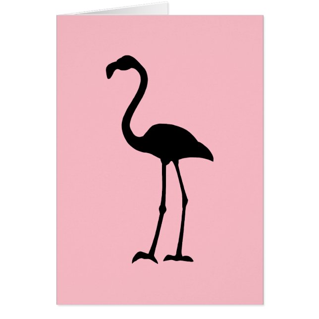 Cartão Flamingo rosa e preto (Frente)